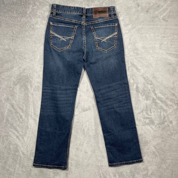 Rock & Roll Denim Relaxed Straight Leg Jeans Double‎ Barrel Dark Wash 30x30 - Picture 10 of 10